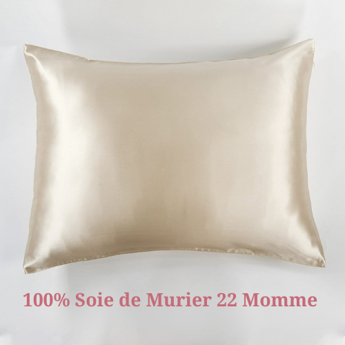 Taie d'Oreiller 100% Soie de Mûrier 22 Momme