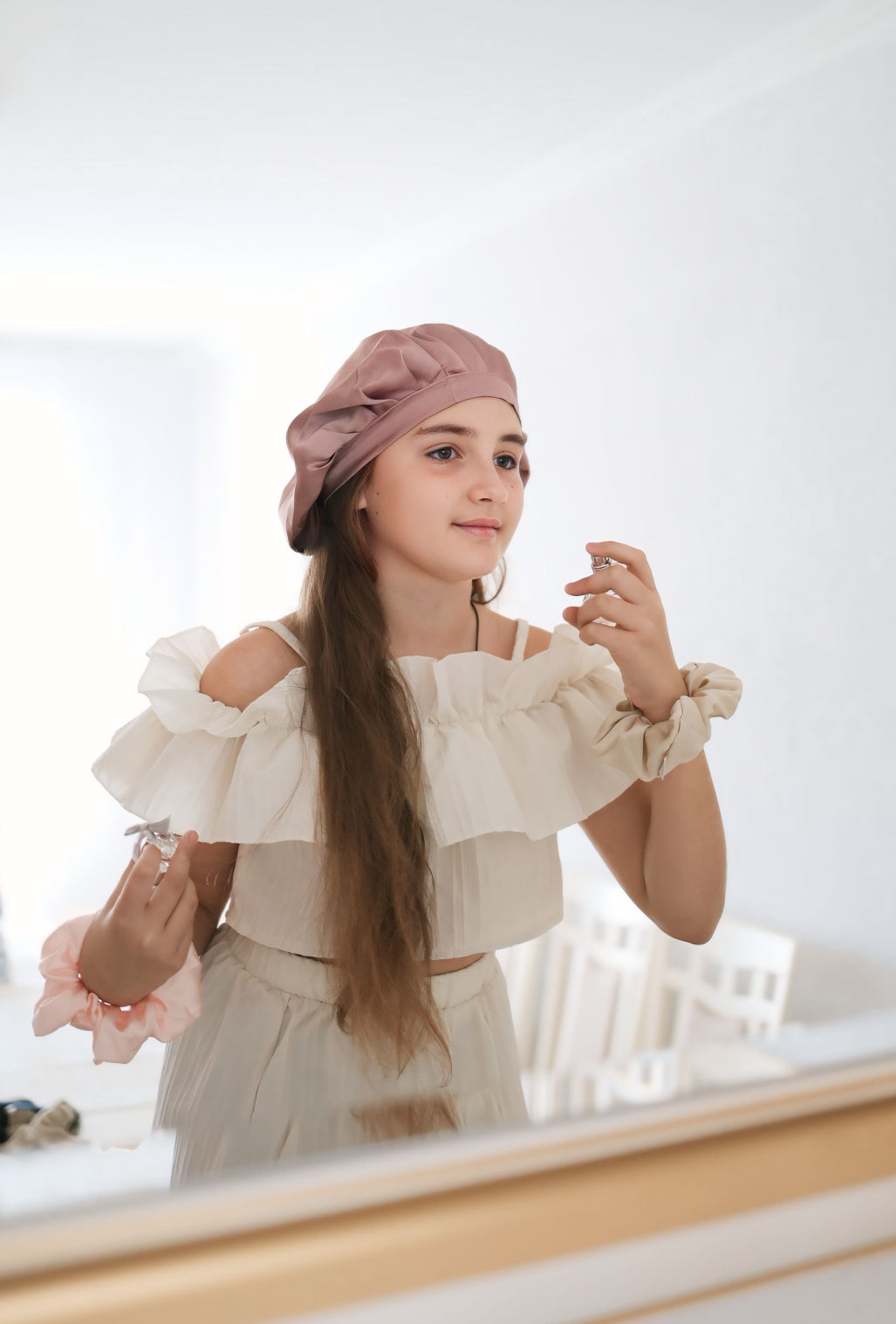 Bonnet de nuit en soie